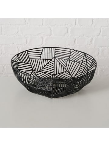 Boltze 2-delige set: decoratieve schalen "Graphina" zwart
