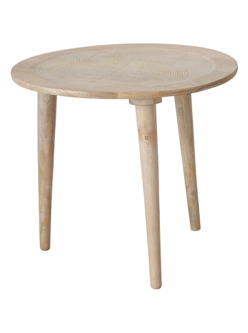 Boltze Bijzettafel "Norska" lichtbruin - (H)47 x Ø 54 cm