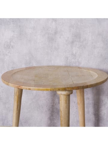 Boltze Beistelltisch "Norska" in Hellbraun - (H)47 x Ø 54 cm