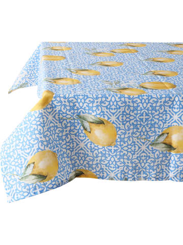 Boltze Tischdecke "Capri" in Blau/ Gelb - (L)180 x (B)140 cm