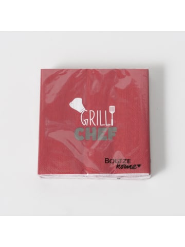 Boltze 3er-Set: Servietten "Grillzeit in Rot/ Beige/ Grau - 3x 20 Stück