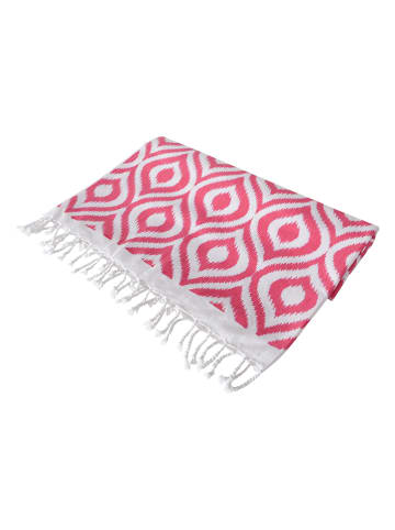 Boltze Ręcznik kąpielowy "Elena" w kolorze różowo-białym - 180 x 100 cm