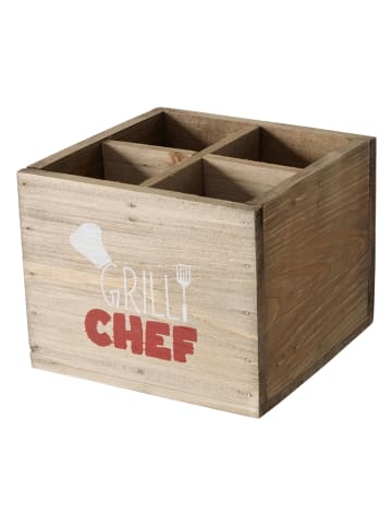 Boltze Box "Grillzeit" lichtbruin - (B)15 x (H)12 x (D)15 cm