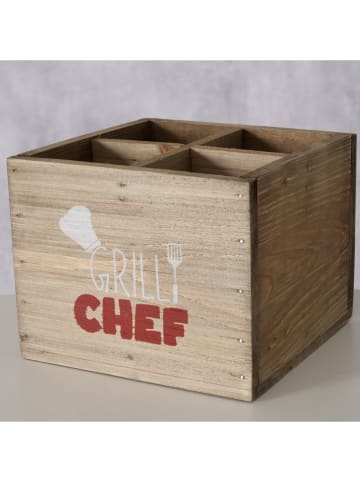 Boltze Box "Grillzeit" lichtbruin - (B)15 x (H)12 x (D)15 cm