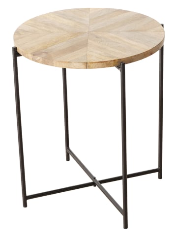 Boltze Beistelltisch "Mandi" in Hellbraun - (H)53 x Ø 46 cm