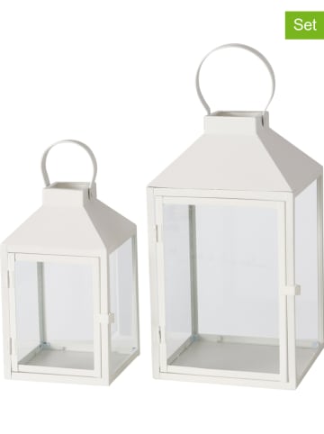 Boltze 2-delige set: lantaarns "Scado" wit
