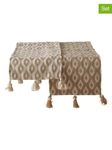 Boltze 2er- Set: Tischläufer "Begola" in Braun/ Beige - (L)140 x (B)40 cm