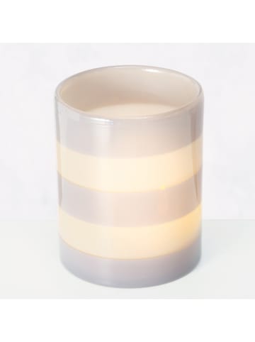 Boltze Windlicht "Vanessa" crème/grijs - (H)12 cm