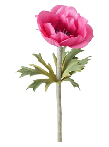 Boltze Kunstblume "Anemone" in Grün/ Pink - (H)7 cm