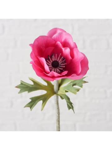 Boltze Sztuczny kwiat "Anemone" w kolorze zielono-różowym - wys. 7 cm