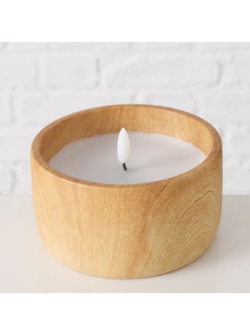 Boltze LED-Kerze "Yuna" in Beige - (H)8 x Ø 12 cm