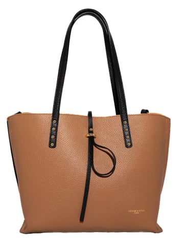 Victor & Hugo Paris Leder-Shopper "Maina" in Beige - (B)35 x (H)27 x (T)15 cm