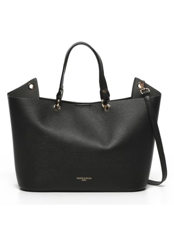 Victor & Hugo Paris Leder-Shopper "Vita" in Schwarz - (B)37 x (H)23 x (T)13 cm