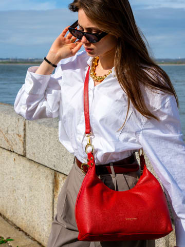 Victor & Hugo Paris Leder-Umhängetasche "Oasis" in Rot - (B)33 x (H)22 x (T)11 cm