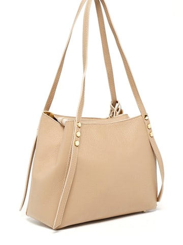 Victor & Hugo Paris Leren schoudertas "Yda" beige - (B)30 x (H)24 x (D)13 cm