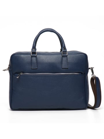 Victor & Hugo Paris Leren businesstas "Marco" donkerblauw - (B)39 x (H)29 x (D)9 cm