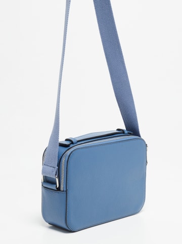 Victor & Hugo Paris Leder-Umhängetasche "Luca" in Blau - (B)23,5 x (H)16,5 x (T)7 cm
