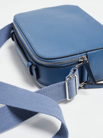 Victor & Hugo Paris Leren schoudertas "Luca" blauw - (B)23,5 x (H)16,5 x (D)7 cm