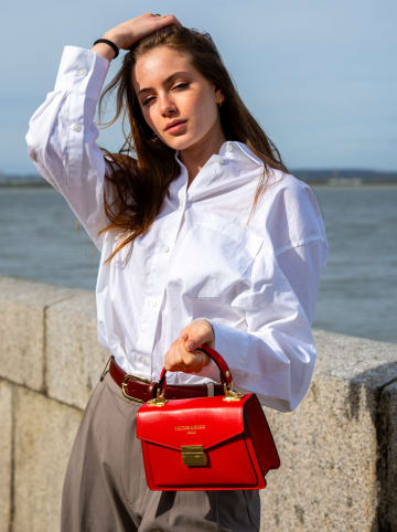 Victor & Hugo Paris Leder-Henkeltasche "Leah" in Rot - (B)18,5 x (H)12,5 x (T)6 cm