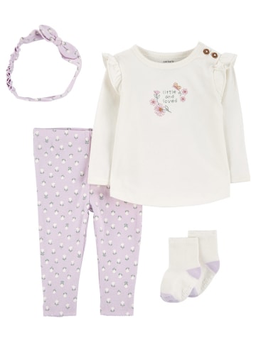 carter's 4tlg. Outfit in Lila/ Creme