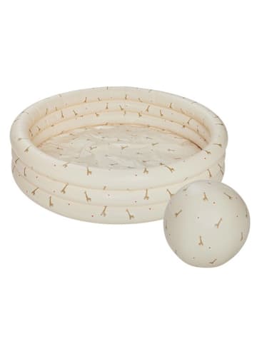 OYOY mini Planschbecken mit Strandball "Giraffe" in Beige - (H)26 cm x Ø 85 cm