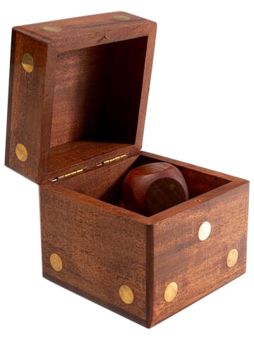 Kare 6tlg.Set: Dekobox mit Würfeln "Dice" in Hellbraun