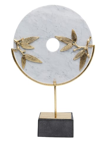 Kare Dekoobjekt "Circle" in Weiß/ Gold - (H)51 cm