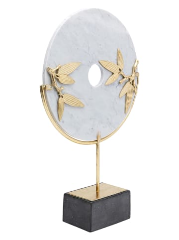 Kare Dekoobjekt "Circle" in Weiß/ Gold - (H)51 cm