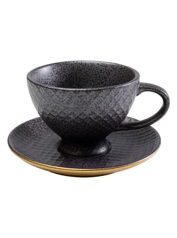Kare Kaffeetasse "Diva" in Schwarz/ Gold