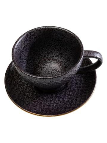 Kare Kaffeetasse "Diva" in Schwarz/ Gold