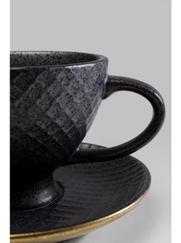 Kare Kaffeetasse "Diva" in Schwarz/ Gold