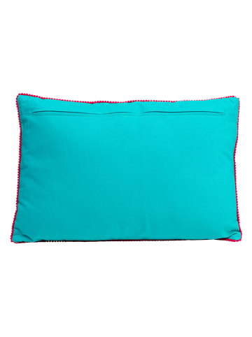 Kare Kussen "Fiorista" turquoise/meerkleurig - (L)60 x (B)40 cm