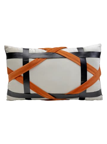 Kare Kussen "Ring Of Fire" wit/zwart/oranje - (L)50 x (B)30 cm