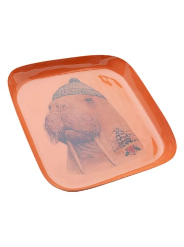 Kare Tablett "Ego Walrus" in Orange - (L)21 x (B)21 cm