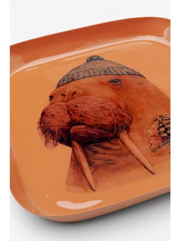 Kare Tablett "Ego Walrus" in Orange - (L)21 x (B)21 cm