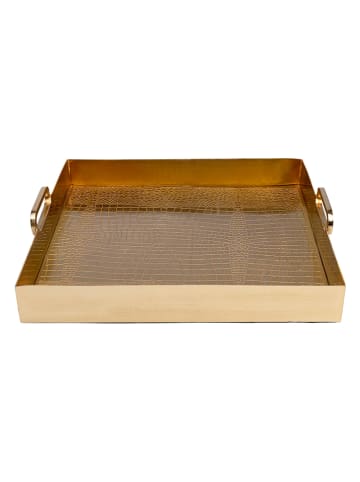 Kare Tablett "Serpente" in Gold - (L)42 x (B)41 cm