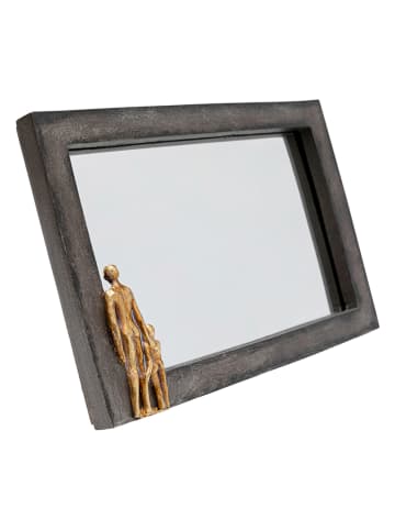Kare Tischspiegel "Father and Son" in Schwarz/ Gold - (B)20 x (H)13 cm