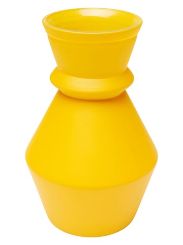 Kare Vase "Gina" in Gelb - (H)25 x Ø 16 cm