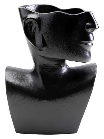 Kare Wazon "Rostro Side" w kolorze czarnym - wys. 27 cm