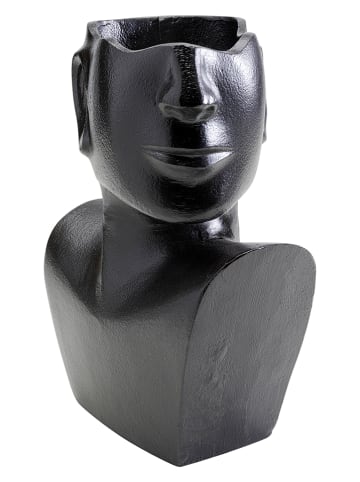 Kare Vase "Rostro Side" in Schwarz - (H)27 cm