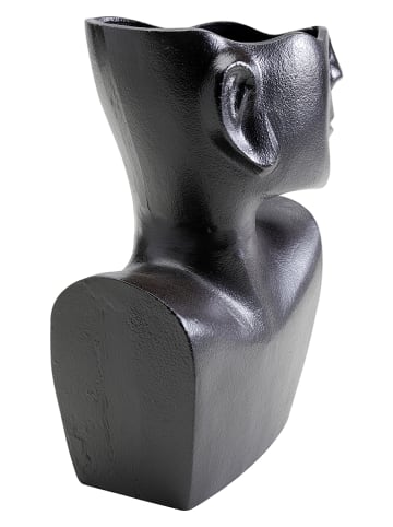Kare Vase "Rostro Side" in Schwarz - (H)27 cm