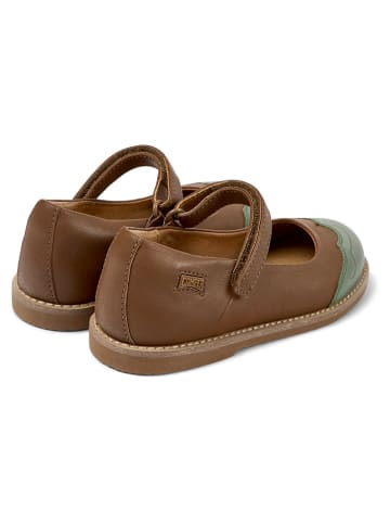 Camper Leren ballerina's lichtbruin