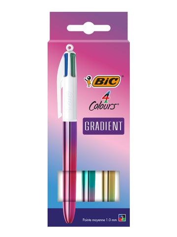 Bic Vierfarb-Druckkugelschreiber "4 colours" - 3 Stück