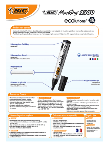 Bic Permanentmarker "Marking 2300 ECOlutions Öko" - 12 Stück