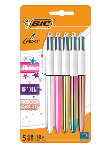 Bic Vierfarb-Druckkugelschreiber "4 colours" - 5 Stück