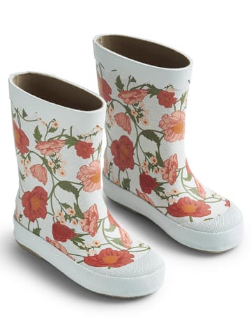 Wheat Gummistiefel in Hellblau/ Rot