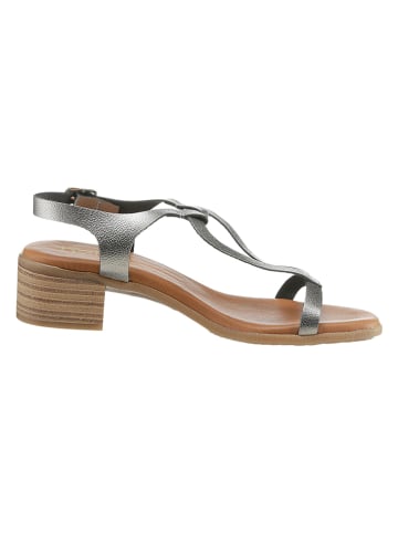 Heine Leder-Sandaletten in Silber