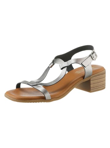Heine Leder-Sandaletten in Silber