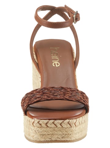 Heine Leren sleehaksandalen bruin