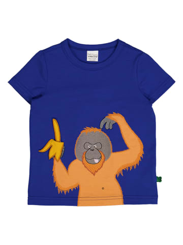 Fred´s World by GREEN COTTON Koszulka "Hello orangutan" w kolorze niebieskim